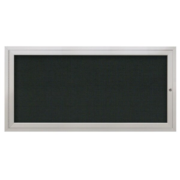 72"x36" 3-Door Enclosed Outdoor Letterboard, Hdr, Black Felt/Satin